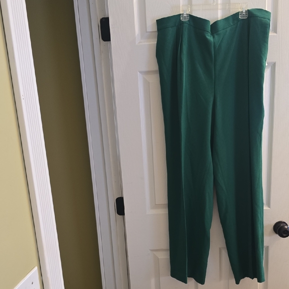 Bar III Pants - Bar III Emerald Green Elastic Back Waist Trouser Pants Size Slit Pockets XXL NWT
